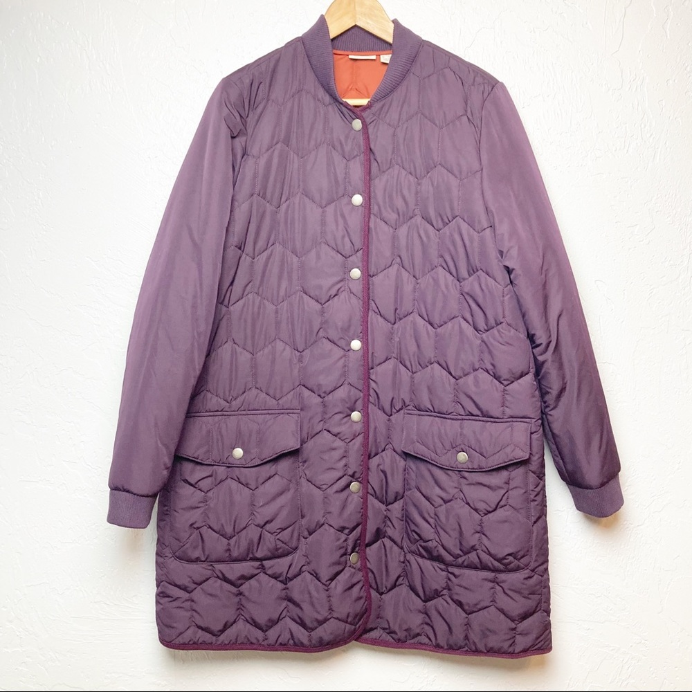 LOGO Lori Goldstein Quilted Coat sz M